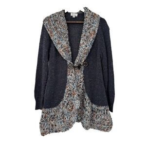 Ponsesa Boho Shawl Collar Sweater Coat Cardigan Longline Clasp Closure  XL cozy